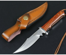 Rosewood Handle Tactical Fixed Blade Knife EDC Camping Hunting Knives with Sheath UD406548